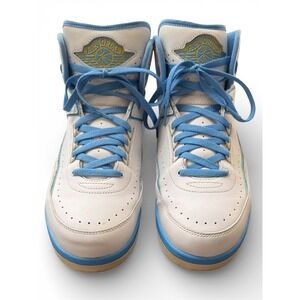 Air Jordan 2 Retro Melo White University Blue Varsity Maize 385475-122 Mens 13